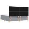 vidaXL Boxspringbett mit Matratze Hellgrau 200 x 200 cm Stoff