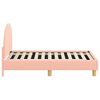 vidaXL Kinderbettgestell mit Kopfteil Rosa 70 x 140 cm Schafstoff