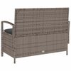 vidaXL Gartenbank mit Stauraum und Kissen Grau Poly Rattan