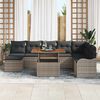 vidaXL Garten-Sofa-Set mit Speicher 9 pcs Grau Poly Rattan
