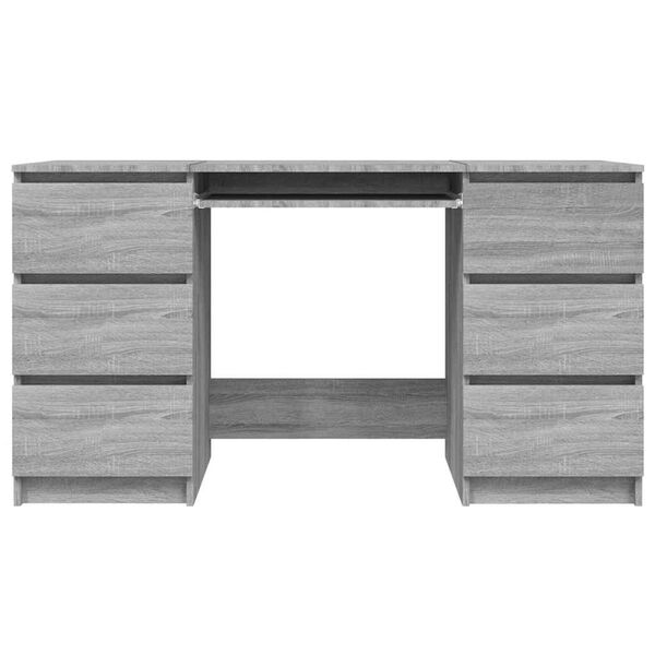 vidaXL Schreibtisch Grau Sonoma 140x50x77 cm Holzwerkstoff