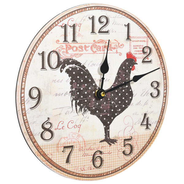 vidaXL Wanduhr mit Huhn-Design Mehrfarbig 30 cm MDF