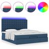 vidaXL Ottoman-Bett mit Matratze & LEDs Blau 180x200 cm Stoff