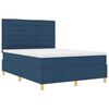vidaXL Boxspringbett mit Matratze mit Kopfteil Blau 160 x 200 cm Stoff