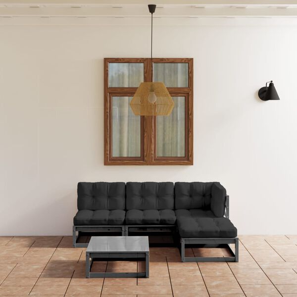 vidaXL 5-tlg. Garten-Lounge-Set mit Kissen Kiefer Massivholz