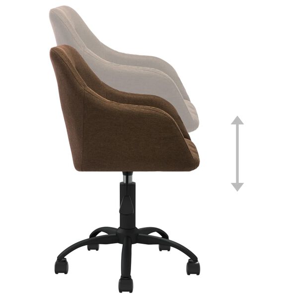 vidaXL Esszimmerst&uuml;hle 6 Stk. Drehbar Braun Stoff