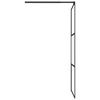 vidaXL Duschwand f&uuml;r Walk-In Dusche 90x195 cm ESG Halbmattiert Schwarz