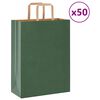 vidaXL Papiertragetaschen 50 Stk. mit Henkeln Gr&uuml;n 26x12x35 cm