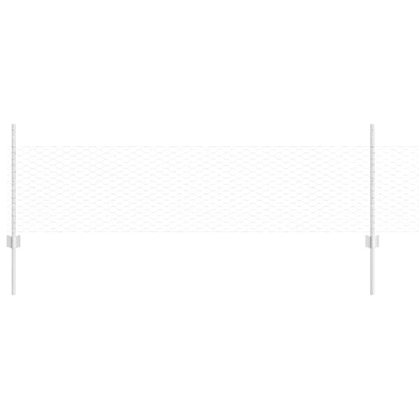 vidaXL Zaun mit Pfosten Silber 0,5 x 25 m Stahl