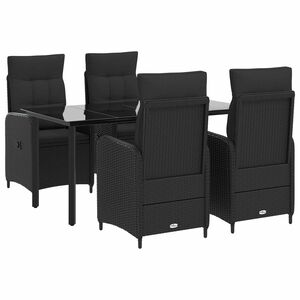 vidaXL Garten Essgruppe 5 stk. Schwarz Poly-Rattan