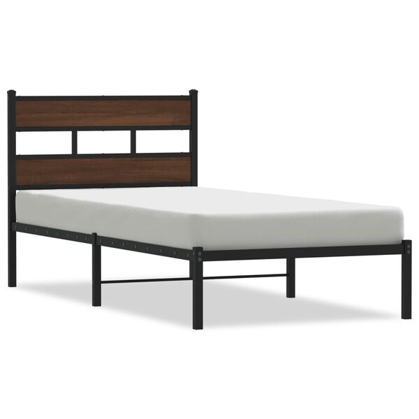 vidaXL Bettgestell ohne Matratze mit Kopfteil Braun Eiche 80x200 cm
