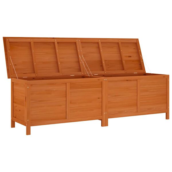 vidaXL Gartentruhe Braun 198,5x50x56,5 cm Massivholz Tanne