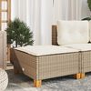 vidaXL Gartenhocker mit Kissen Beige 63,5x56x32 cm Poly Rattan