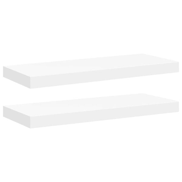vidaXL Schwebende Wandregale 2 Stk. Wei&szlig; 60x23,5x3,8cm MDF