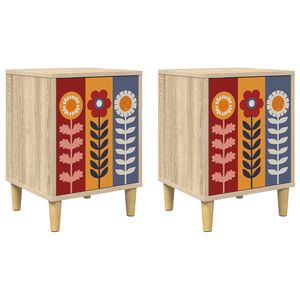 vidaXL Nachttisch ESSEN 2 stk. Sonoma-Eiche 36 x 33 x 50 cm