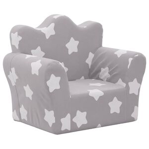 vidaXL Kindersofa 2-Sitzer Hellgrau Weich Pl&uuml;sch