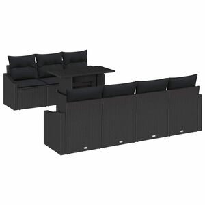 vidaXL Garten-Sofa-Set 8 Stk. Schwarz Poly-Rattan
