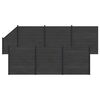 vidaXL zaunset 7 stk. 1138 x 186 cm WPC und Aluminium Schwarz
