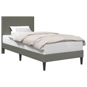 vidaXL Bettrahmen mit Kopfteil Hellgrau 90 x 200 cm Cordstoff