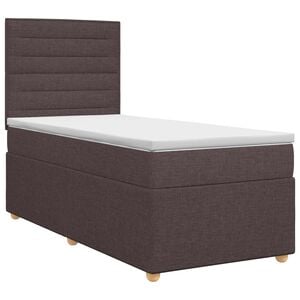 vidaXL Boxspringbett mit Matratze Dunkelbraun 80 x 200 cm Stoff