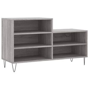 vidaXL Schuhregal Grau Sonoma 102x36x60 cm Holzwerkstoff