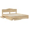 vidaXL Bettrahmen mit Kopfteil Sonoma-Eiche 200 x 200 cm Holzwerkstoff