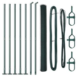 vidaXL Sechseckzaun mit Betonsockel 10 x 1,5 m PVC-beschichteter Stahl