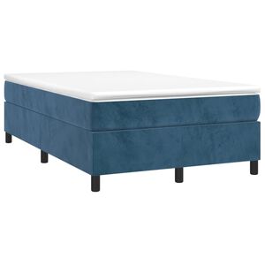 vidaXL Boxspringbett mit Matratze Dunkelblau 120x190 cm Samt