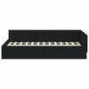 vidaXL Eckbettgestell mit Kopfteil Schwarz 100 cm x 200 cm Samt