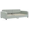 vidaXL Tagesbett Ausziehbar mit Schubladen Hellgrau 100x200 cm Samt