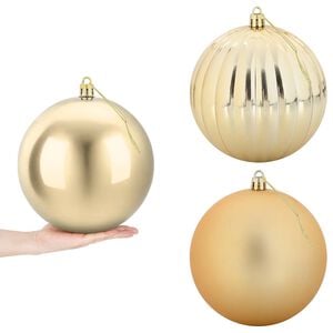 vidaXL Weihnachtskugel-Set XXL 3 stk. Gold &Oslash; 25 cm Kunststoff