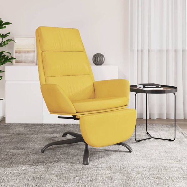 vidaXL Relaxsessel mit Fu&szlig;st&uuml;tze Senfgelb Samt