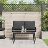 vidaXL Garten Essgruppe mit Kissen 2 pcs Schwarz Poly-Rattan