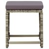 vidaXL Gartenhocker 4 Stk. mit Kissen Poly Rattan Grau