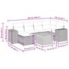 vidaXL 7-tlg. Garten-Sofagarnitur mit Kissen Schwarz Poly Rattan