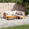 vidaXL 4-tlg. Garten-Sofagarnitur mit Kissen Massivholz Akazie