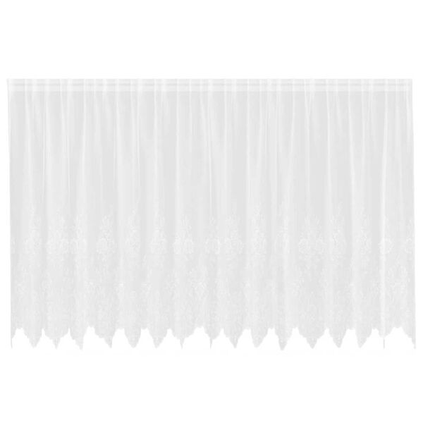 vidaXL Spitzenvorhang mit Vorh&auml;ngen Floral Wei&szlig; 180 x 400 cm Polyester