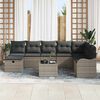vidaXL Sofa Set mit Kissen mit Speicher 9 pcs Grau Poly-Rattan