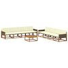 vidaXL Outdoor-Sofagarnitur mit Kissen 9 pcs Natur und Creme