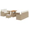 vidaXL Gartensofa-set 8 Stk. 5-Sitzanzahl Beige und Creme Poly-Rattan