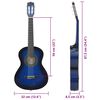 vidaXL 8-tlg. Klassische Gitarre Set für Anfänger Blau 1/2 34"