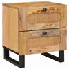 vidaXL Nachttisch 2 pcs Natur 40 x 33 x 46 cm Massivholz Mango