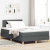 vidaXL LED Boxspringbett mit Matratze Dunkelgrau 120 x 200 cm Stoff