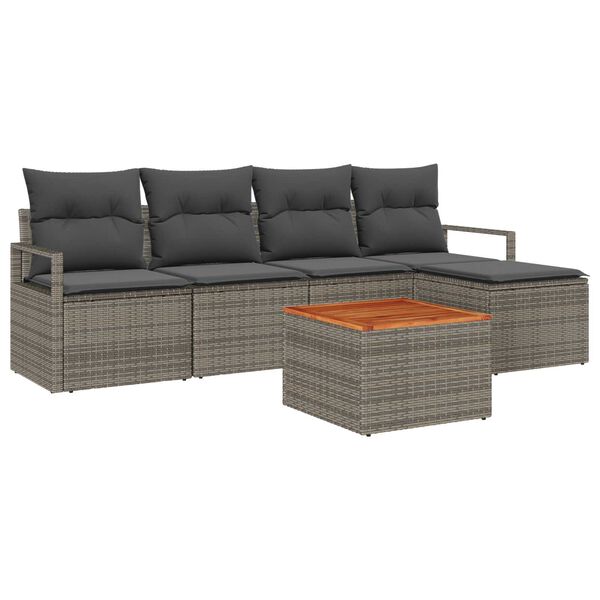 vidaXL Garten-Sofa-Set 6 pcs Grau