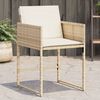 vidaXL Gartenst&uuml;hle mit Kissen 4 Stk. Beige Poly Rattan