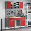 vidaXL Werkbank mit Schubladen 8 pcs Rot Ingenieure Holz und Stahl