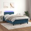 vidaXL Boxspringbett mit Matratze & LED Dunkelblau 120x190 cm Samt