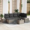vidaXL Gartensofa-set mit Kissen 7 pcs Grau Poly-Rattan