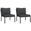 vidaXL 5-tlg. Garten-Lounge-Set mit Grauen Kissen Stahl
