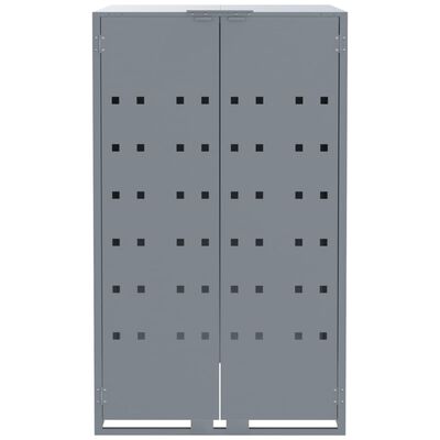 vidaXL Mülltonnenbox für 2 Tonnen Grau 138x79x117 cm Stahl